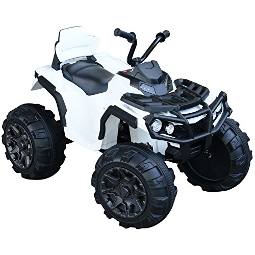 HOMCOM Quad Eléctrico Niño Coche Eléctrico Cuatrimoto Batería 12V con MP3 Radio Luces Sonidos 103x68x73cm Carga 30kg