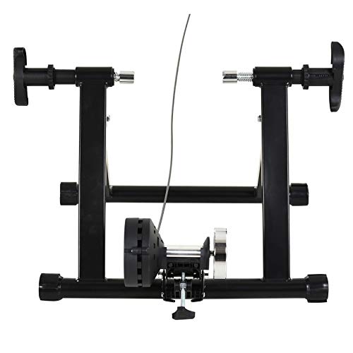 HOMCOM Rodillo de Bicicleta con Resistencia de 8 Niveles Entrenamiento Doméstico Entrenador de Bicicleta Ejercicio Plegable Acero 120kg Negro