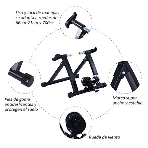 HOMCOM Rodillo Entrenamiento Bicicleta Acero Cicloentrenador Negro Bici Interior Ciclismo HOMCOM Rodillo Entrenamiento Bicicleta Acero Cicloentrenador Negro Bici Interior Ciclismo