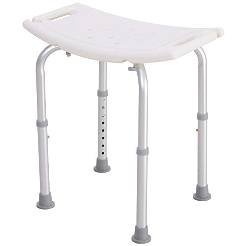 HOMCOM Taburete de Ducha Silla Baño Ortopedica 8 Posiciones Altura Regulable con Tapones de Goma Antideslizantes HOMCOM Taburete de Ducha Silla Baño Ortopedica 8 Posiciones Altura Regulable con Tapones de Goma Antideslizantes