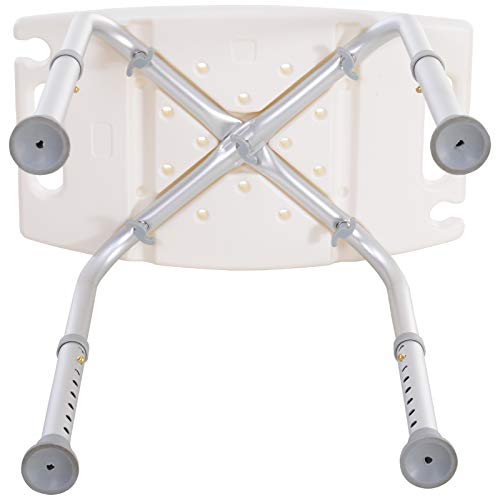 HOMCOM Taburete de Ducha Silla Baño Ortopedica 8 Posiciones Altura Regulable con Tapones de Goma Antideslizantes HOMCOM Taburete de Ducha Silla Baño Ortopedica 8 Posiciones Altura Regulable con Tapones de Goma Antideslizantes