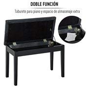 HOMCOM Taburete de Piano Banco de Teclado con Espacio de Almacenamiento 76x36x50 cm y Cuero Sintetico