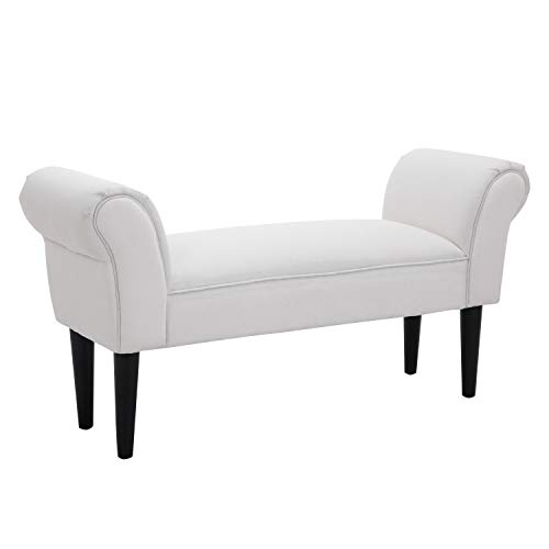 HOMCOM Taburete Pie de Cama Banqueta con Brazos Tapizada Tipo Banco de Madera para Dormitorio Salón Recibidor 102x31x51cm Carga 130kg HOMCOM Taburete Pie de Cama Banqueta con Brazos Tapizada Tipo Banco de Madera para Dormitorio Salón Recibidor 102x31x51cm Carga 130kg