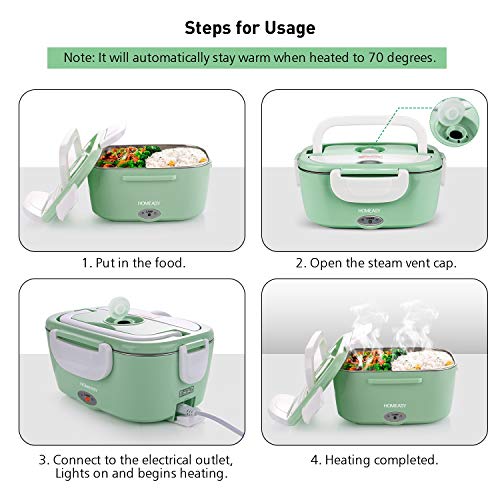 homeasy Fiambrera Eléctrica 2 en 1, Calentadores Eléctricos Portátiles para Coche y Trabajo 220V & 12V, 1.5L Termo para Comida de Acero Inoxidable, Pefecto para el Hogar y Oficina(Verde Pastel) homeasy Fiambrera Eléctrica 2 en 1, Calentadores Eléctricos Portátiles para Coche y Trabajo 220V & 12V, 1.5L Termo para Comida de Acero Inoxidable, Pefecto para el Hogar y Oficina(Verde Pastel)