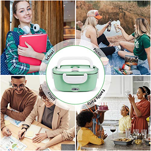 homeasy Fiambrera Eléctrica 2 en 1, Calentadores Eléctricos Portátiles para Coche y Trabajo 220V & 12V, 1.5L Termo para Comida de Acero Inoxidable, Pefecto para el Hogar y Oficina(Verde Pastel) homeasy Fiambrera Eléctrica 2 en 1, Calentadores Eléctricos Portátiles para Coche y Trabajo 220V & 12V, 1.5L Termo para Comida de Acero Inoxidable, Pefecto para el Hogar y Oficina(Verde Pastel)