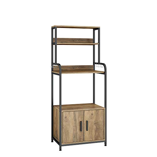 HOMECHO Mueble Auxiliar de Microondas para Cocina Alacena Armario de Cocina Salon Dormitorio para Almacenamiento con 3 Estantes y 2 Puertas y 8 Ganchos Marrón 50x40x149 cm HOMECHO Mueble Auxiliar de Microondas para Cocina Alacena Armario de Cocina Salon Dormitorio para Almacenamiento con 3 Estantes y 2 Puertas y 8 Ganchos Marrón 50x40x149 cm