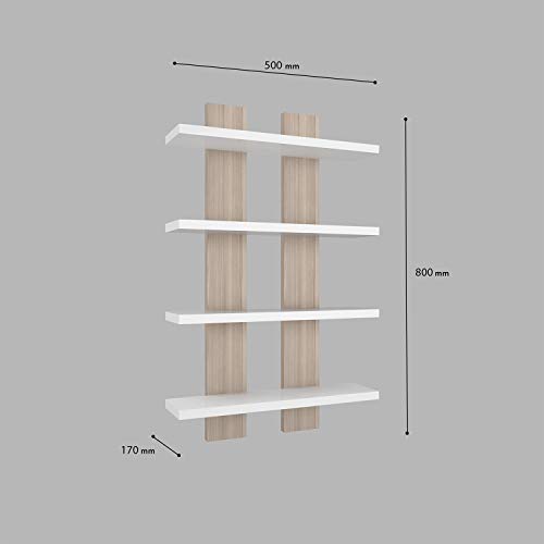 Homemania Estante, aglomerado, Blanco, Córdoba, 50 x 17 x 80 cm
