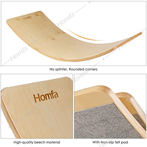 Homfa 2 Tablas Equilibrio Montessori Estrenador de Equilibrio Tabla Curva Madera Tabla Balancín para Adultos y Niños Natural Homfa 2 Tablas Equilibrio Montessori Estrenador de Equilibrio Tabla Curva Madera Tabla Balancín para Adultos y Niños Natural