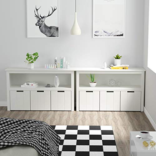 Homfa Armario Almacenaje Armario Madera para Juguetes Organizador para Juguetes con 3 Cajones 1 Estante Blanco 102x33x61.5cm Homfa Armario Almacenaje Armario Madera para Juguetes Organizador para Juguetes con 3 Cajones 1 Estante Blanco 102x33x61.5cm