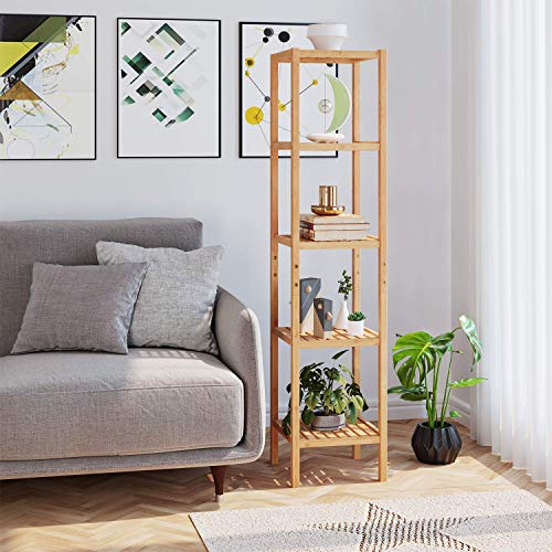 Homfa Estantería Bambú Baño Estantería para Ducha Estantería Almacenaje con 5 Niveles para Baño Cocina Altura Ajustable 33x33x146.2cm Homfa Estantería Bambú Baño Estantería para Ducha Estantería Almacenaje con 5 Niveles para Baño Cocina Altura Ajustable 33x33x146.2cm