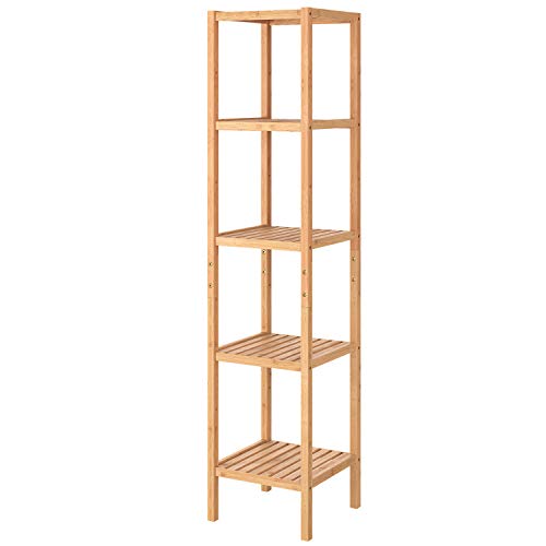 Homfa Estantería Bambú Baño Estantería para Ducha Estantería Almacenaje con 5 Niveles para Baño Cocina Altura Ajustable 33x33x146.2cm Homfa Estantería Bambú Baño Estantería para Ducha Estantería Almacenaje con 5 Niveles para Baño Cocina Altura Ajustable 33x33x146.2cm