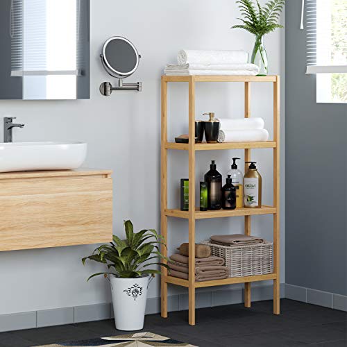 Homfa Estantería Bambú para Baño Bastidores para Plantas Estantería Almacenaje para Salón Cocina de 4 Niveles 52.7x26x115cm Homfa Estantería Bambú para Baño Bastidores para Plantas Estantería Almacenaje para Salón Cocina de 4 Niveles 52.7x26x115cm
