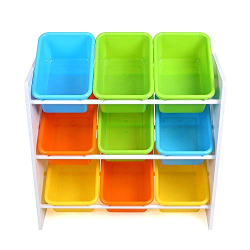 Homfa Estantería Infantil para Juguetes Libros Organizador Infantil de Juguetes Almacenamiento Juguetes con 9 Cajones 65 x 26.5 x 60cm Homfa Estantería Infantil para Juguetes Libros Organizador Infantil de Juguetes Almacenamiento Juguetes con 9 Cajones 65 x 26.5 x 60cm