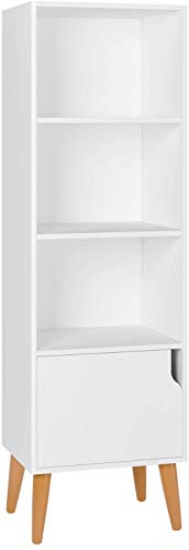 Homfa Estantería Librería Estantería para Libros Estantería de Pared con 4 Cubos 1 Puerta Blanco 40x30x129.5cm Homfa Estantería Librería Estantería para Libros Estantería de Pared con 4 Cubos 1 Puerta Blanco 40x30x129.5cm