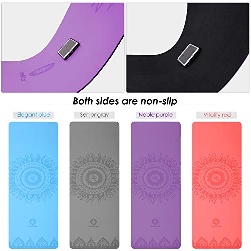 Homfa Esterilla de Yoga Antideslizante 2-in-1 de Tapete y Toalla Yoga Mat Sudor Absorbente Colchoneta de Gimnasia de PU y Caucho Natural con Double Capas 4.0 mm de Grosor 185 x 68 de Color Morado Homfa Esterilla de Yoga Antideslizante 2-in-1 de Tapete y Toalla Yoga Mat Sudor Absorbente Colchoneta de Gimnasia de PU y Caucho Natural con Double Capas 4.0 mm de Grosor 185 x 68 de Color Morado