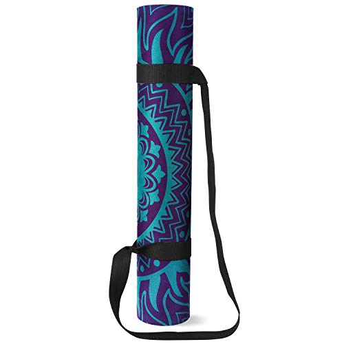 HOMFA Esterilla Yoga Antideslizante Yoga Mat 2-in-1 de Tapete y Toalla Double Capa 4.2mm de Grosor Colchoneta de yoga de Caucho Natural 185 x 67.4cm (Morado oscuro)