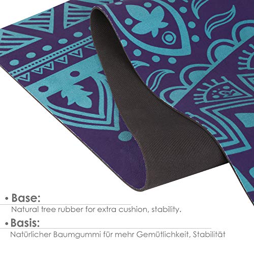 HOMFA Esterilla Yoga Antideslizante Yoga Mat 2-in-1 de Tapete y Toalla Double Capa 4.2mm de Grosor Colchoneta de yoga de Caucho Natural 185 x 67.4cm (Morado oscuro)