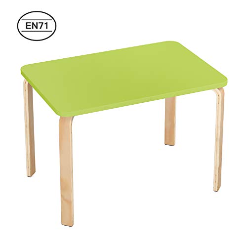 Homfa Juego de Mesa y 2 Sillas para Niños Muebles Infantiles Mesa con Sillas para Ñinos de 2-10 Años Verde