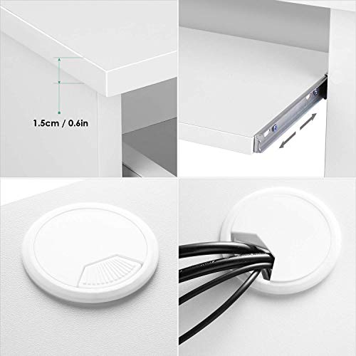 Homfa Mesa de Escritorio Mesa de Ordenador Escritorio de Oficina Estudio con 3 Cajones 3 Estantes Blanco 109x49x75cm Homfa Mesa de Escritorio Mesa de Ordenador Escritorio de Oficina Estudio con 3 Cajones 3 Estantes Blanco 109x49x75cm
