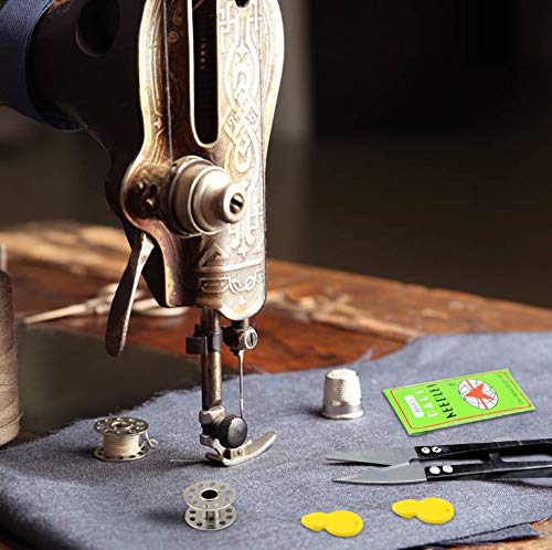 Homgaty - Juego de accesorios para máquina de coser, cinturón con 4 ganchos, 4 bobinas para máquina de coser, 2 enhebradores, 10 agujas para máquina de coser, 1 punzón y tijeras de costura Clippers Homgaty - Juego de accesorios para máquina de coser, cinturón con 4 ganchos, 4 bobinas para máquina de coser, 2 enhebradores, 10 agujas para máquina de coser, 1 punzón y tijeras de costura Clippers