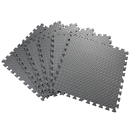 Homgrace Estilo de Enclavamiento Alfombrillas de Espuma para Protección del Suelo, Suelo de Gimnasio de Goma EVA con 12 Piezas(Gris, 12 Piezas) Homgrace Estilo de Enclavamiento Alfombrillas de Espuma para Protección del Suelo, Suelo de Gimnasio de Goma EVA con 12 Piezas(Gris, 12 Piezas)
