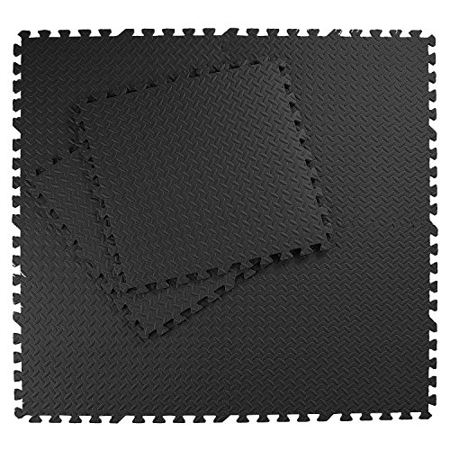 Homgrace Estilo de Enclavamiento Alfombrillas de Espuma para Protección del Suelo, Suelo de Gimnasio de Goma EVA con 16 Piezas (Negro, 16 Piezas) Homgrace Estilo de Enclavamiento Alfombrillas de Espuma para Protección del Suelo, Suelo de Gimnasio de Goma EVA con 16 Piezas (Negro, 16 Piezas)