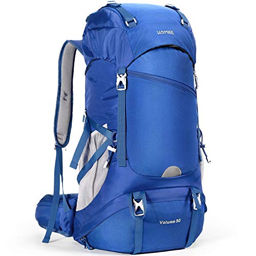 HOMIEE Mochila de Senderismo de 50 litros, Macutos de Senderismo Impermeable Multifuncional, Unisex, Mochilas de Marcha Adecuada para Senderismo, Camping, Viaje, Deportes al Aire Libre, etc (Azúl) HOMIEE Mochila de Senderismo de 50 litros, Macutos de Senderismo Impermeable Multifuncional, Unisex, Mochilas de Marcha Adecuada para Senderismo, Camping, Viaje, Deportes al Aire Libre, etc (Azúl)