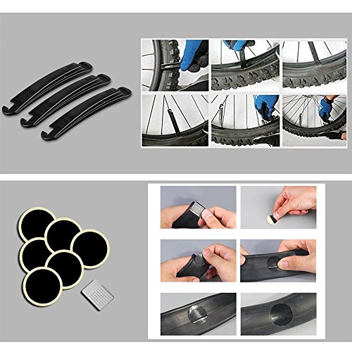 Hommie 16 En 1 Bolsa de Sillín para Bicicleta con Herramientas Multifuncional, Ideal Bolsas de Ciclismo con Tira Reflectante y Kits de Reparación para Bicicletas de Montaña, Negro Hommie 16 En 1 Bolsa de Sillín para Bicicleta con Herramientas Multifuncional, Ideal Bolsas de Ciclismo con Tira Reflectante y Kits de Reparación para Bicicletas de Montaña, Negro