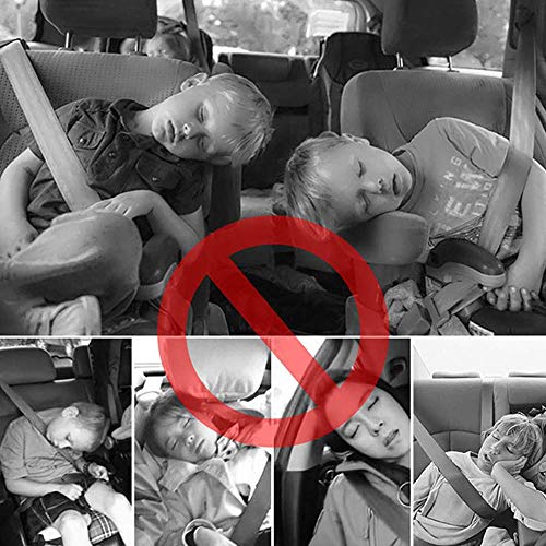 HommyFine Reposacabezas Coche con Barra Deslizante Ajustable, Cuello Almohada de Viaje para Asiento de Automóvil para Adultos y Niños Negro-rojo(Tercera Generación)