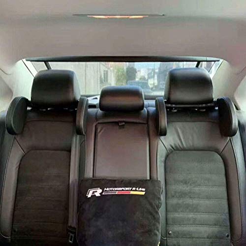 HommyFine Reposacabezas Coche con Barra Deslizante Ajustable, Cuello Almohada de Viaje para Asiento de Automóvil para Adultos y Niños Negro-rojo(Tercera Generación)