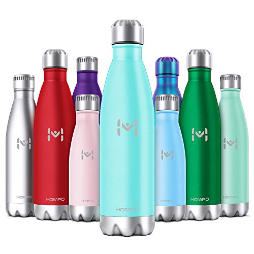 HOMPO Botella de Agua de Acero Inoxidable Botella Termica 1L, Botella Sin Bpa & Eco Friendly, Mantiene Bebidas frías por 24h y Calientes por 12h, Adecuada para Viaje, Deporte, Bicicleta, Gimnasio