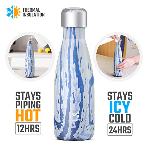 HOMPO Botella de Agua de Acero Inoxidable Botella Termica 500ml, Botella Sin Bpa & Eco Friendly, Mantiene Bebidas frías por 24h y Calientes por 12h, Adecuada para Viaje, Deporte, Bicicleta, Gimnasio