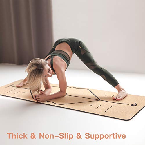 Homtiky Esterilla Yoga Antideslizante, Colchoneta Yoga de Corcho, Esterilla Deporte Hecha de Material Natural con Sistema de Línea, Yoga Mat de 183x65cm, 7mm con Cuerda de Transporte Homtiky Esterilla Yoga Antideslizante, Colchoneta Yoga de Corcho, Esterilla Deporte Hecha de Material Natural con Sistema de Línea, Yoga Mat de 183x65cm, 7mm con Cuerda de Transporte