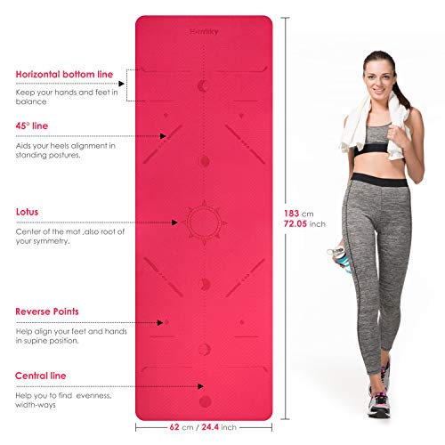 Homtiky Esterilla Yoga, Esterilla Deporte Antideslizante con Material ecológico TPE, Yoga Mat diseñado para Entrenamiento físico con Correa de Transporte y Bolsa Homtiky Esterilla Yoga, Esterilla Deporte Antideslizante con Material ecológico TPE, Yoga Mat diseñado para Entrenamiento físico con Correa de Transporte y Bolsa