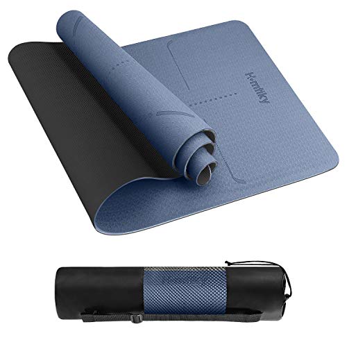 Homtiky Esterilla Yoga, Esterilla Deporte Antideslizante con Material ecológico TPE, Yoga Mat diseñado para Entrenamiento físico con Correa de Transporte y Bolsa