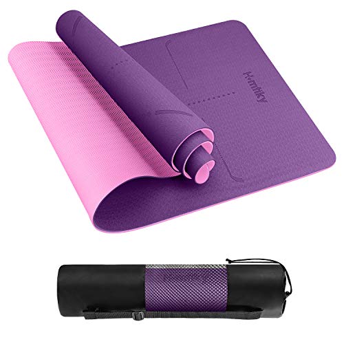 Homtiky Esterilla Yoga, Esterilla Deporte Antideslizante con Material ecológico TPE, Yoga Mat Diseñado para Entrenamiento Físico con Correa de Transporte y Bolsa Homtiky Esterilla Yoga, Esterilla Deporte Antideslizante con Material ecológico TPE, Yoga Mat Diseñado para Entrenamiento Físico con Correa de Transporte y Bolsa