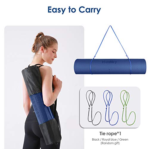 Homtiky Esterilla Yoga, Esterilla Deporte Antideslizante con Material ecológico TPE, Yoga Mat diseñado para Entrenamiento físico con Correa de Transporte y Bolsa