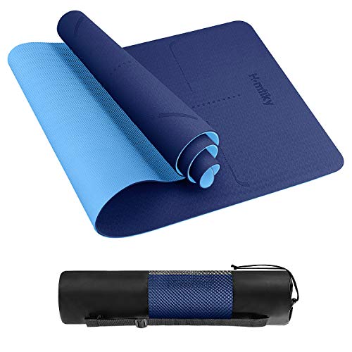 Homtiky Esterilla Yoga, Esterilla Deporte Antideslizante con Material ecológico TPE, Yoga Mat diseñado para Entrenamiento físico con Correa de Transporte y Bolsa Homtiky Esterilla Yoga, Esterilla Deporte Antideslizante con Material ecológico TPE, Yoga Mat diseñado para Entrenamiento físico con Correa de Transporte y Bolsa