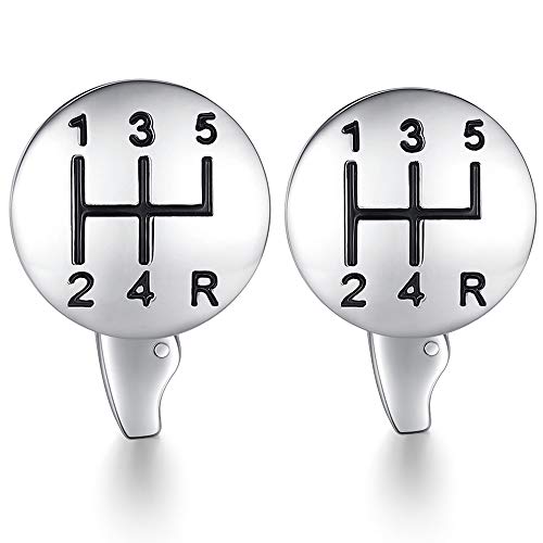 Honey Bear Gemelos para Hombre Camisa - Car Gear Stick Palo de cambios de coches acero inoxidable, Personalizados Para Boda negocio Regalo plata