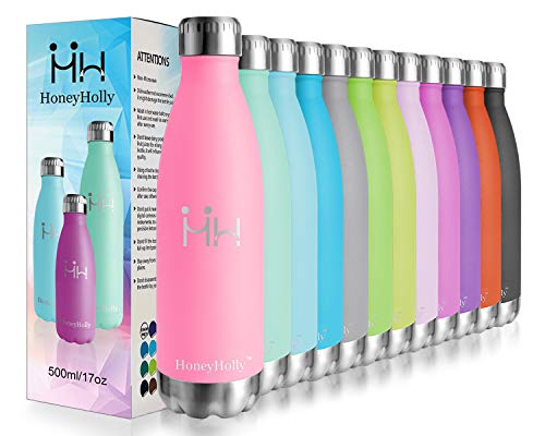 HoneyHolly Botella de Agua Acero Inoxidable 350/500/650/750ml, Aislamiento de Vacío de Doble Pared, Botellas de Frío/Caliente, sin bpa Botella Reutilizable para niños Sport Gimnasio Trekking Bicicleta HoneyHolly Botella de Agua Acero Inoxidable 350/500/650/750ml, Aislamiento de Vacío de Doble Pared, Botellas de Frío/Caliente, sin bpa Botella Reutilizable para niños Sport Gimnasio Trekking Bicicleta