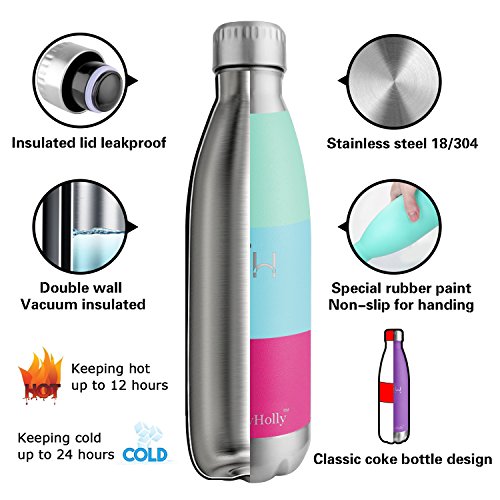 HoneyHolly Botella de Agua Acero Inoxidable 350/500/650/750ml, Aislamiento de Vacío de Doble Pared, Botellas de Frío/Caliente, sin bpa Botella Reutilizable para niños Sport Gimnasio Trekking Bicicleta HoneyHolly Botella de Agua Acero Inoxidable 350/500/650/750ml, Aislamiento de Vacío de Doble Pared, Botellas de Frío/Caliente, sin bpa Botella Reutilizable para niños Sport Gimnasio Trekking Bicicleta