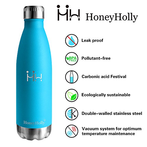 HoneyHolly Botella de Agua Acero Inoxidable 350/500/650/750ml, Aislamiento de Vacío de Doble Pared, Botellas de Frío/Caliente, sin bpa Botella Reutilizable para niños Sport Gimnasio Trekking Bicicleta HoneyHolly Botella de Agua Acero Inoxidable 350/500/650/750ml, Aislamiento de Vacío de Doble Pared, Botellas de Frío/Caliente, sin bpa Botella Reutilizable para niños Sport Gimnasio Trekking Bicicleta