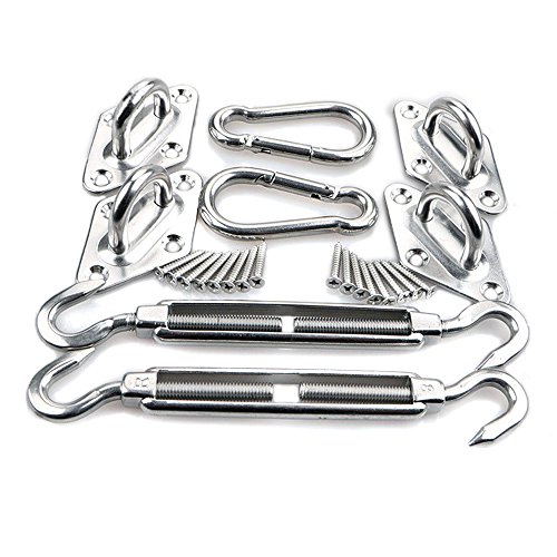 HONGCI Kit de Fijación para Toldo Vela de Sombra Triángulo y Cuadrado, Rectangular para Exteriores, Jardín - 304 Acero Inoxidable Kit de Montaje para Toldo HONGCI Kit de Fijación para Toldo Vela de Sombra Triángulo y Cuadrado, Rectangular para Exteriores, Jardín - 304 Acero Inoxidable Kit de Montaje para Toldo