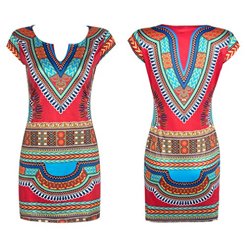 Honghu Verano Elegante Mangas Corta Low Culleo Slim Fit Vestido para Mujer Party Dress Tamaño L Rojo Honghu Verano Elegante Mangas Corta Low Culleo Slim Fit Vestido para Mujer Party Dress Tamaño L Rojo