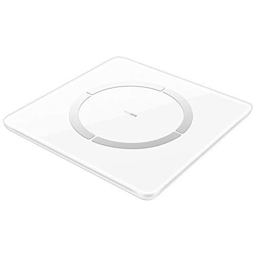 HONOR Scale 2-Bascula de Grasa Corporal Bluetooth con pantalla LED de hasta 150kg, 11 Mediciónes de Peso IMC Visceral e Muscular para Android, Blanco