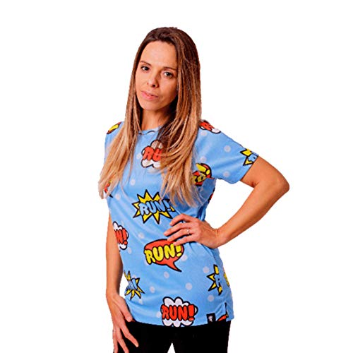 HOOPOE Camiseta Cómic Mujer, Manga Corta, Running, Gimnasio #Comic Talla L