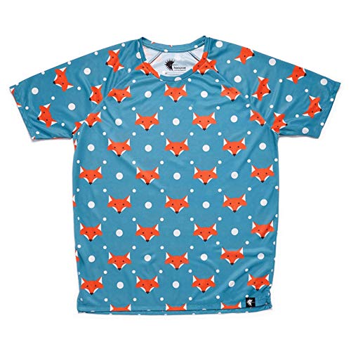 HOOPOE Camiseta Running Original Divertida Hombre, Manga Corta, Gimnasio #FoxBlue Talla XL HOOPOE Camiseta Running Original Divertida Hombre, Manga Corta, Gimnasio #FoxBlue Talla XL