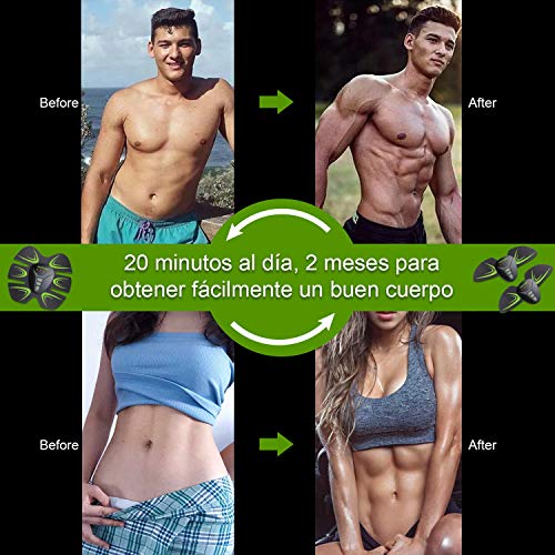 HOPOSO Estimulación Muscular Masajeador, Electroestimulador Muscular Abdominales Eléctrico Cinturón Abdomen/Brazo/Piernas/Glúteos