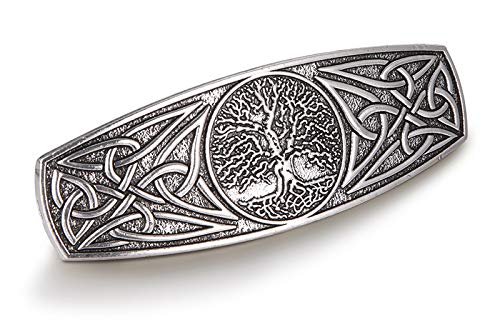 Horquilla de metal para el pelo, diseño de nudo celta, hecha a mano, para mujeres y niñas (plata envejecida)