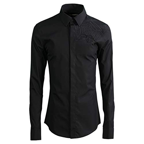 HOSD Nueva Camisa de Tela de araña con Bordado de precisión de, Camisa para Hombre, Ropa para Hombre